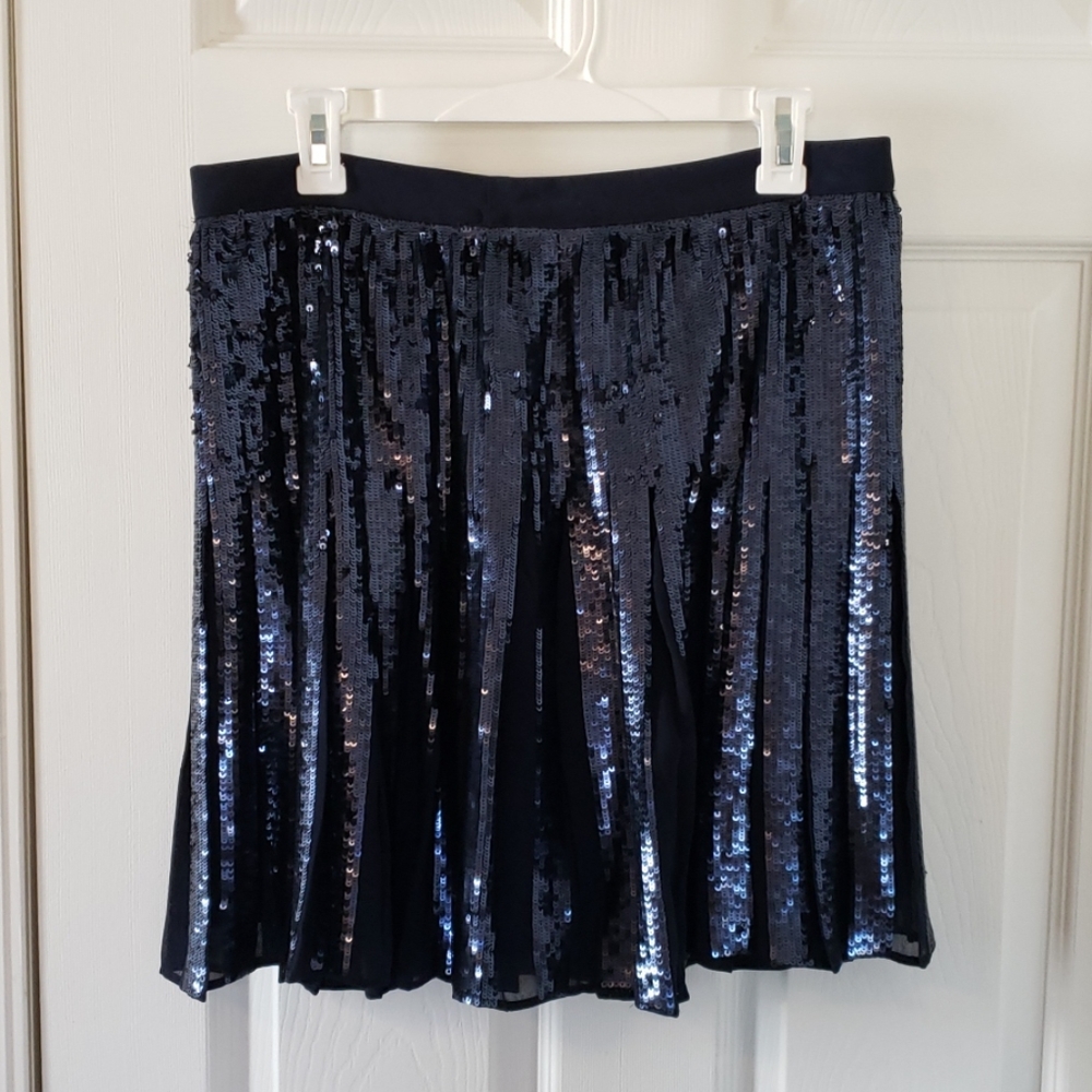 Navy blue sequin skirt
